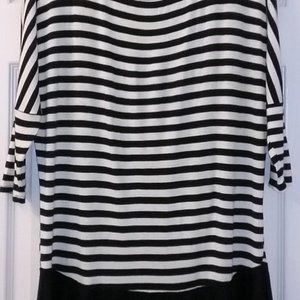 Emerald Brand Black & White Stripe Top. Size M
